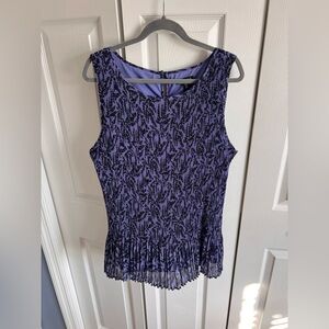 Roz & Ali Purple Patterned Sleeveless Blouse